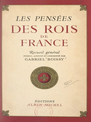 cover image of Les pensées des rois de France
